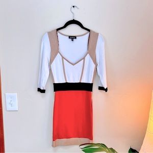 Bebe multi colored bandage dress